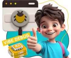 Тестирование & Vibe Debug. Охотники за багами - КИБЕРшкола программирования для детей, компьютерные курсы для школьников, начинающих и подростков - KIBERone г. Тверь